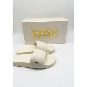 Australia Luxe Collective Vichy Cream Slides Sandals Womens 7 NEW